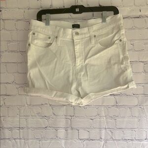 J. Crew White‎ Jean Shorts with Cuffed Hem woman’s size 30 or Medium